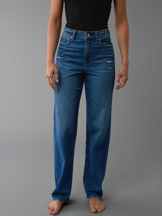 American Eagle Outfitters Denim - American Eagle Strigid Super High-Waisted Baggy Straight Jean